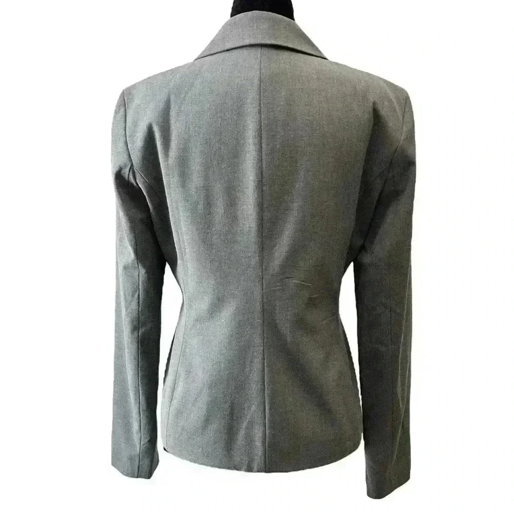 Michael Kors Grey Blazer Fitted Single Breasted Classic Size 4 - Picture 3 of 16